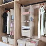 MAX Houser Beige Hanging Closet Organizer with Pockets