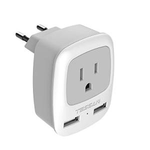 TESSAN European Travel Plug Adapter with 2 USB Ports
