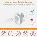 TESSAN European Travel Plug Adapter with 2 USB Ports