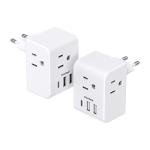 European Travel Plug Adapter with USB Charging Ports
