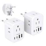 Dual European Travel Plug Adapter with USB C Ports