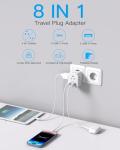 Dual European Travel Plug Adapter with USB C Ports