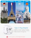 Dual European Travel Plug Adapter with USB C Ports