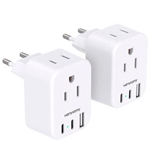 HANYCONY European Plug Adapter with USB Ports