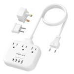 European Travel Adapter with USB and Power Strip
