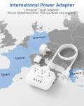 European Travel Adapter with USB and Power Strip