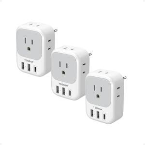 TESSAN 3-Pack USB C Travel Plug Adapter