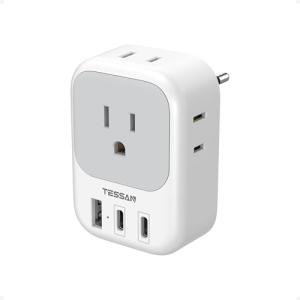 TESSAN European Travel Plug Adapter with USB Ports