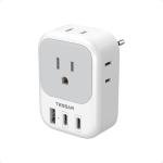 TESSAN European Travel Plug Adapter with USB Ports