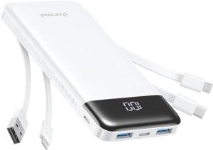 Charmast 10000mAh Slim Portable Charger with Cords