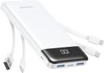 Charmast 10000mAh Slim Portable Charger with Cords