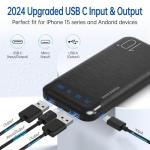 Slim 10000mAh Portable Charger with Dual USB Outputs