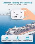 Travel Power Strip with USB Ports and Outlets