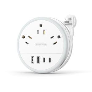 NTONPOWER Travel Power Strip with 3 Outlets & 4 USB Ports