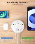 NTONPOWER Travel Power Strip with 3 Outlets & 4 USB Ports