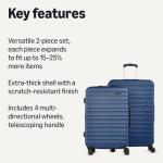 Navy Blue Hardshell Suitcase Set - 2 Pieces