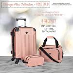 Travelers Club Chicago Rose Gold 3-Piece Luggage Set