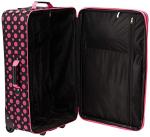 Rockland Stylish Black/Pink Dot Luggage Set, 4-Piece