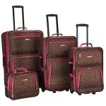 Rockland Pink Leopard Jungle Softside Luggage Set