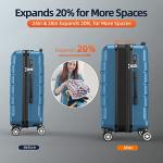 Expandable 4-Piece Navy Luggage Set with TSA Lock