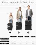 Coolife Lightweight 3-Piece Hardshell Luggage Set