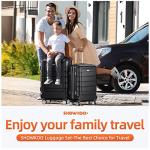 SHOWKOO Expandable Black Luggage Set with Wheels