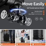 SHOWKOO Expandable Black Luggage Set with Wheels