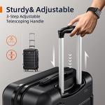 SHOWKOO Expandable Black Luggage Set with Wheels