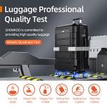 SHOWKOO Expandable Black Luggage Set with Wheels