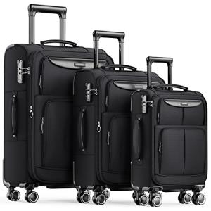 SHOWKOO 3-Piece Expandable Softside Luggage Set