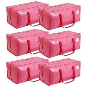 Heavy Duty Moving Bags - 6 Pack Pink Totes