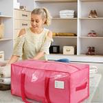 Heavy Duty Moving Bags - 6 Pack Pink Totes
