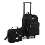 Tilami 18 Inch Wheeled Backpack for Kids, Black