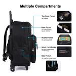 Tilami 18 Inch Wheeled Backpack for Kids, Black