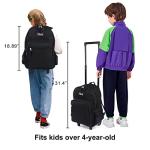 Tilami 18 Inch Wheeled Backpack for Kids, Black
