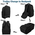 ZOMFELT Women's Rolling Laptop Backpack with Toiletry Bag