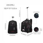 Rolling Backpack with Wheels for Adults, 22 Inch