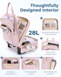 BAGSMART 16-Inch Underseat Carry-On Luggage, Pink