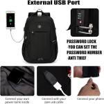 SHRRADOO Anti-Theft Laptop Backpack with USB Port