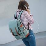 Mancio Vintage USB Charging Laptop Backpack - Green
