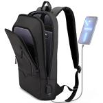 Men's Slim Anti-Theft USB Laptop Backpack - Black