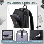 Men's Slim Anti-Theft USB Laptop Backpack - Black