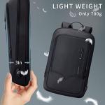 Men's Slim Anti-Theft USB Laptop Backpack - Black