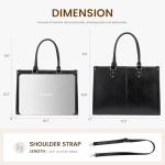 LOVEVOOK Vintage Leather Laptop Tote Bag for Women