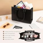 LOVEVOOK Vintage Leather Laptop Tote Bag for Women