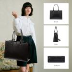 LOVEVOOK Vintage Leather Laptop Tote Bag for Women