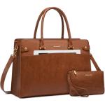 LOVEVOOK Vintage Leather Laptop Tote Bag for Women