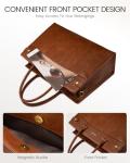 LOVEVOOK Vintage Leather Laptop Tote Bag for Women