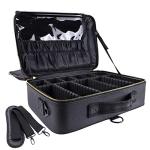 Oewoer PU Leather Travel Makeup Case - Black