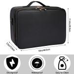 Oewoer PU Leather Travel Makeup Case - Black